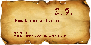 Demetrovits Fanni névjegykártya